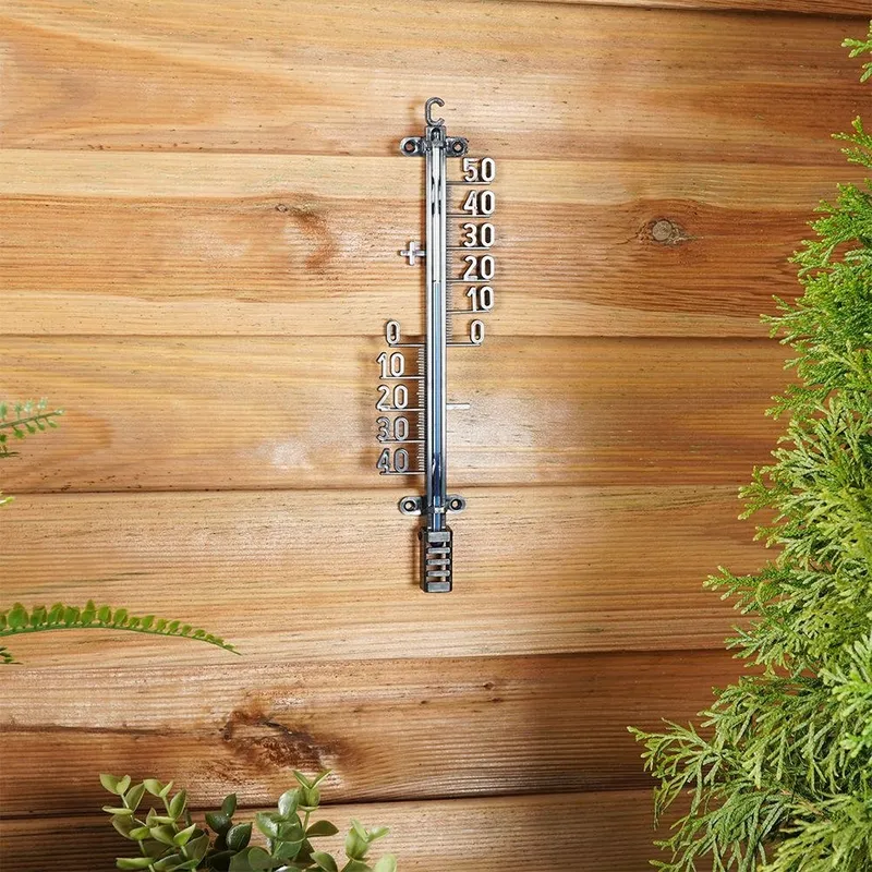 Termometr Uniwersalny PROGARDEN 25 cm Wewnątrz Zewnątrz MEBLIVA - Czarny