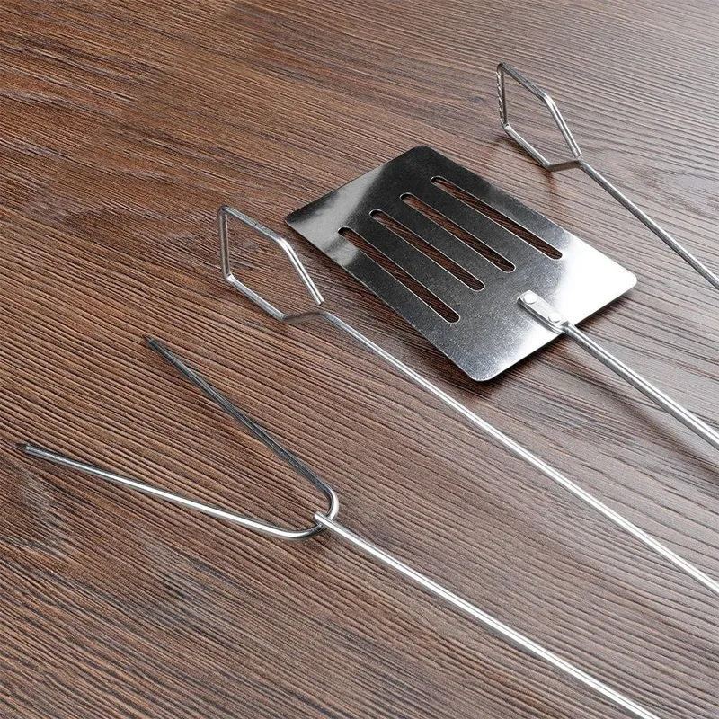 Zestaw Przyborów Do Grilla 3 el. BBQ Stal Chromowana Długość 38 cm GARDIVA