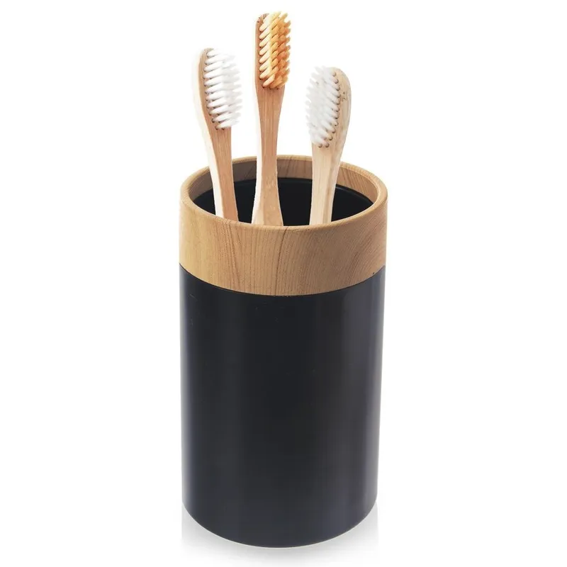 Kubek Łazienkowy 7,5 x 11,5 cm BLACK Lekki Z Tworzywa MEBLIVA - Czarny