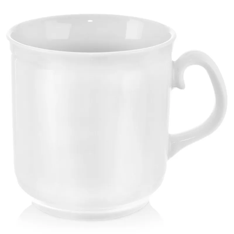 Kubek Porcelanowy 400 ml Klasyczny Do Zmywarki Mikrofalówki MEBLIVA - Biały