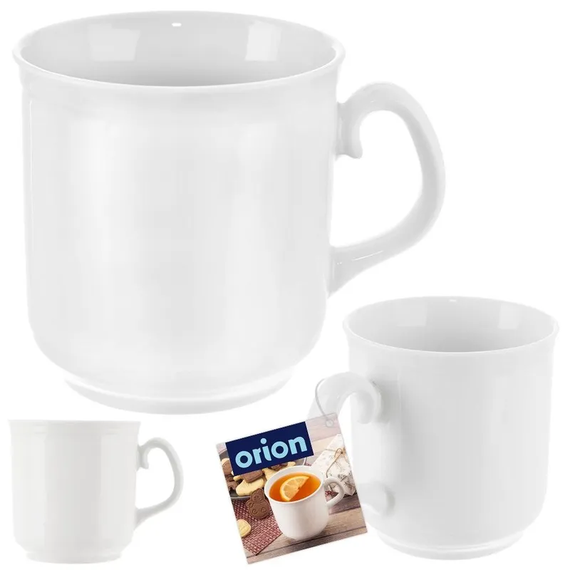 Kubek Porcelanowy 400 ml Klasyczny Do Zmywarki Mikrofalówki MEBLIVA - Biały