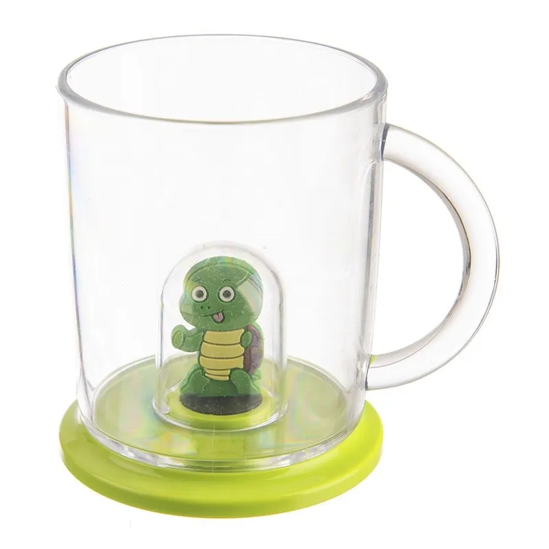 Kubek Z Figurką Dla Dziecka Żółw 240 ml Tritan BPA Free Do Zmywarki MEBLIVA