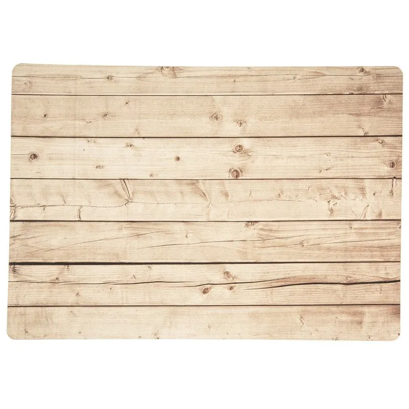 Podkładka Na Stół Wzór Deska 43 x 30 cm Mata PCV MEBLIVA - Beżowa