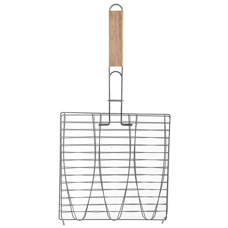 Ruszt Do Grillowania Ryb Zamykany Metalowy 3 Ryby 55,5 x 28 cm GARDIVA