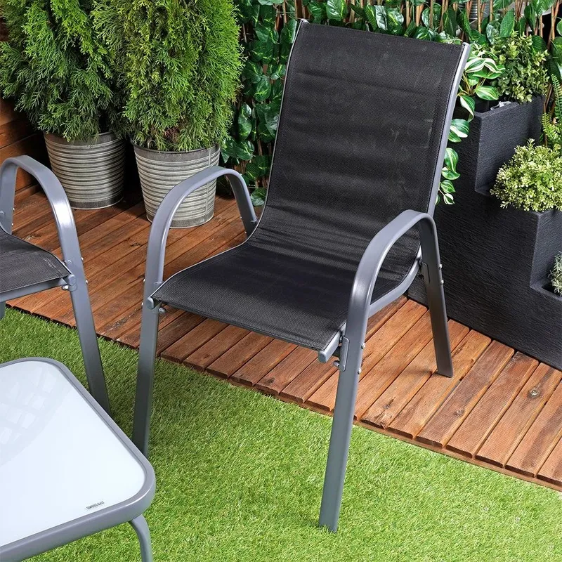 Zestaw Mebli Ogrodowych 4 el. AMBIANCE Metal Sofa Fotele Stolik GARDIVA