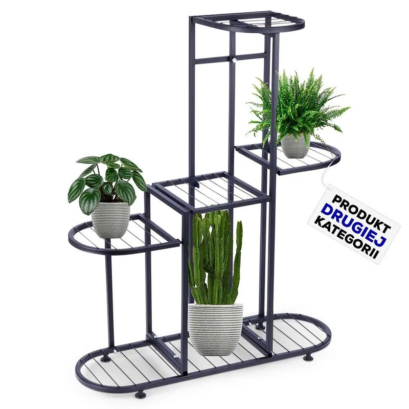 Kwietnik Metalowy 84,5 cm 5 Poziomów MEBLIVA - Czarny