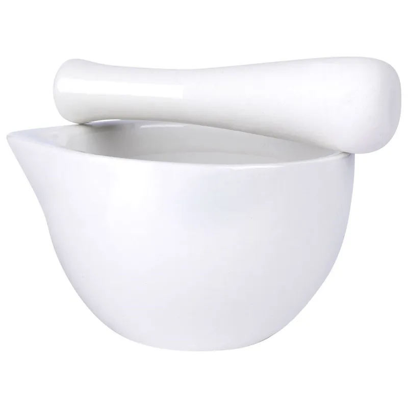 Moździerz Z Tłuczkiem Do Przypraw Porcelanowy Houseware MEBLIVA - Biały