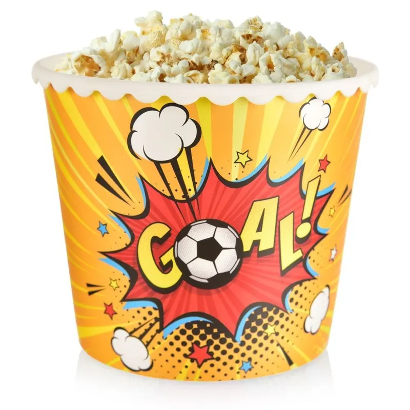 Pojemnik Na Popcorn Chipsy Piłkarski 2,3 l Goal 17 x 14 cm MEBLIVA