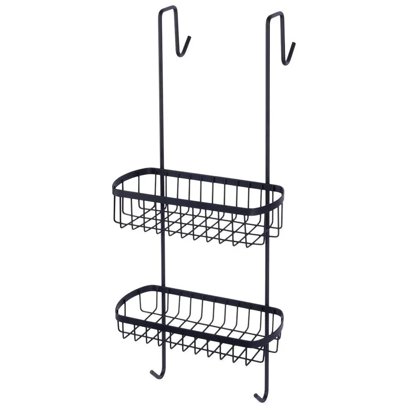 Półka Pod Prysznic Zawieszana Metalowa Solidna 22x19x54,5 MEBLIVA - Czarna
