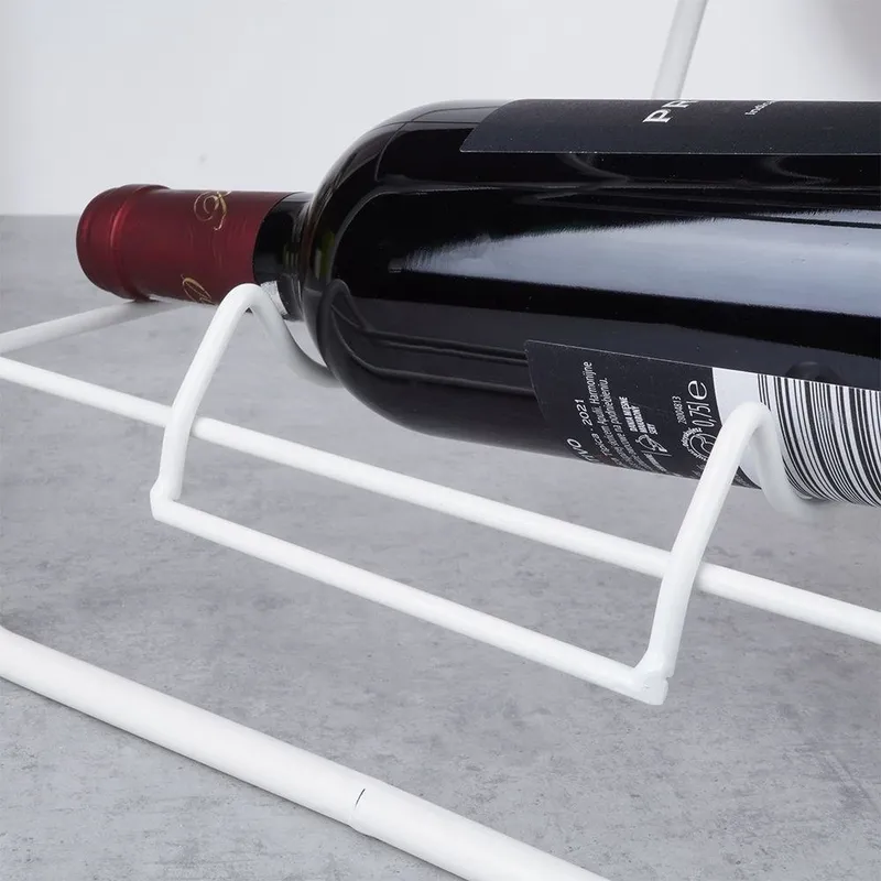 Stojak Na Wino Dekoracyjny Metalowy 9 Butelek HOUSEWARE MEBLIVA - Biały