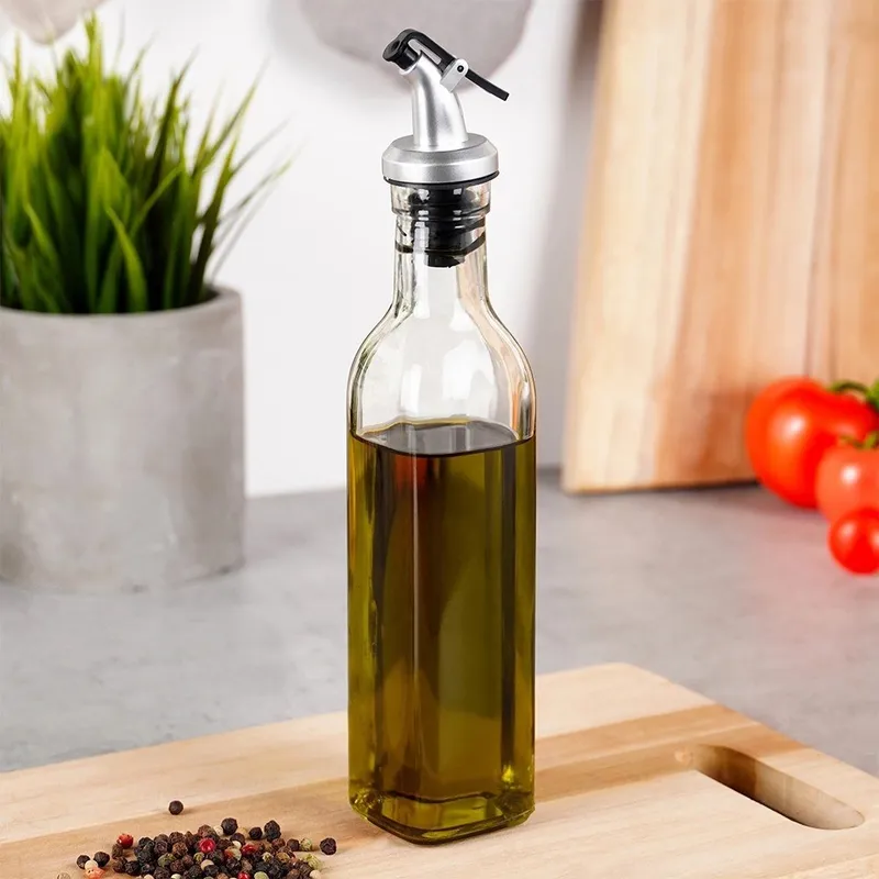 Butelka Na Oliwę Ocet Z Dozownikiem Szklana 250 ml Przezroczysta MEBLIVA