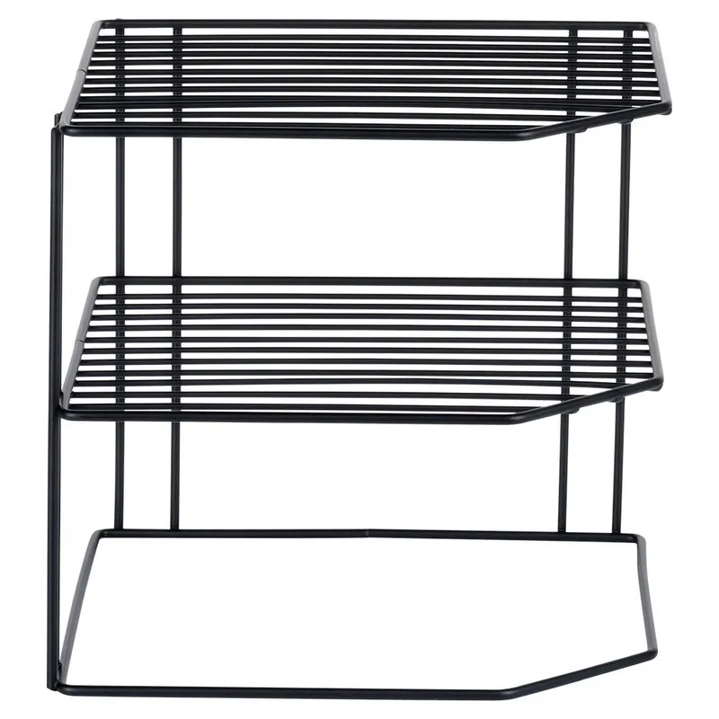 Półka Kuchenna Metalowa Narożna Loft 3-POZIOMOWA 22x22x21 MEBLIVA - Czarna