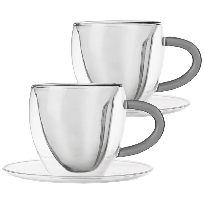 Filiżanki Termiczne DOUBLE 160 ml Borokrzemowe Z Uchwytem 2 szt. MEBLIVA