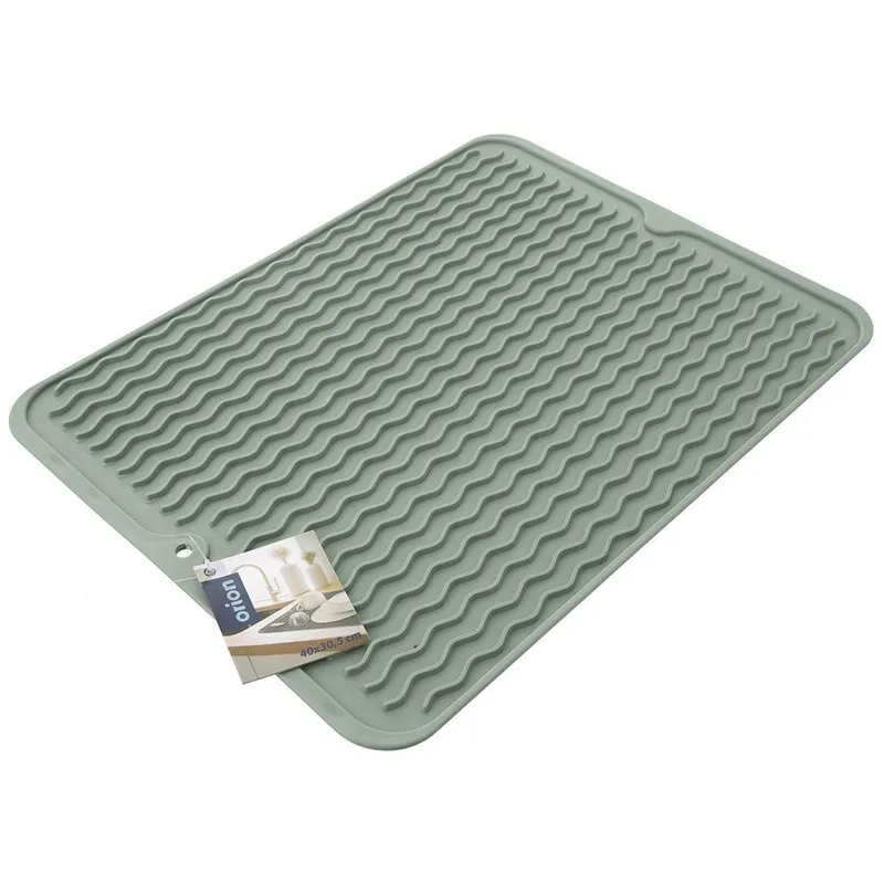 Mata Do Suszenia Naczyń Gumowa 40 x 30,5 cm Do Zmywarki MEBLIVA - Zielona