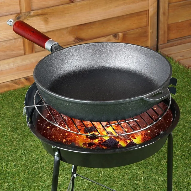 Patelnia Żeliwna Do Smażenia Duszenia Gaz Indukcja Solidna 28 cm MEBLIVA