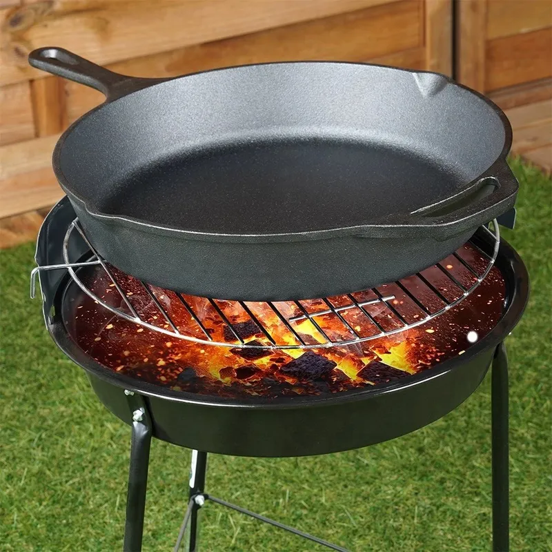 Patelnia Indukcja Gaz Do Grillowania Żeliwna Solidna Trwała 28x28 GARDIVA