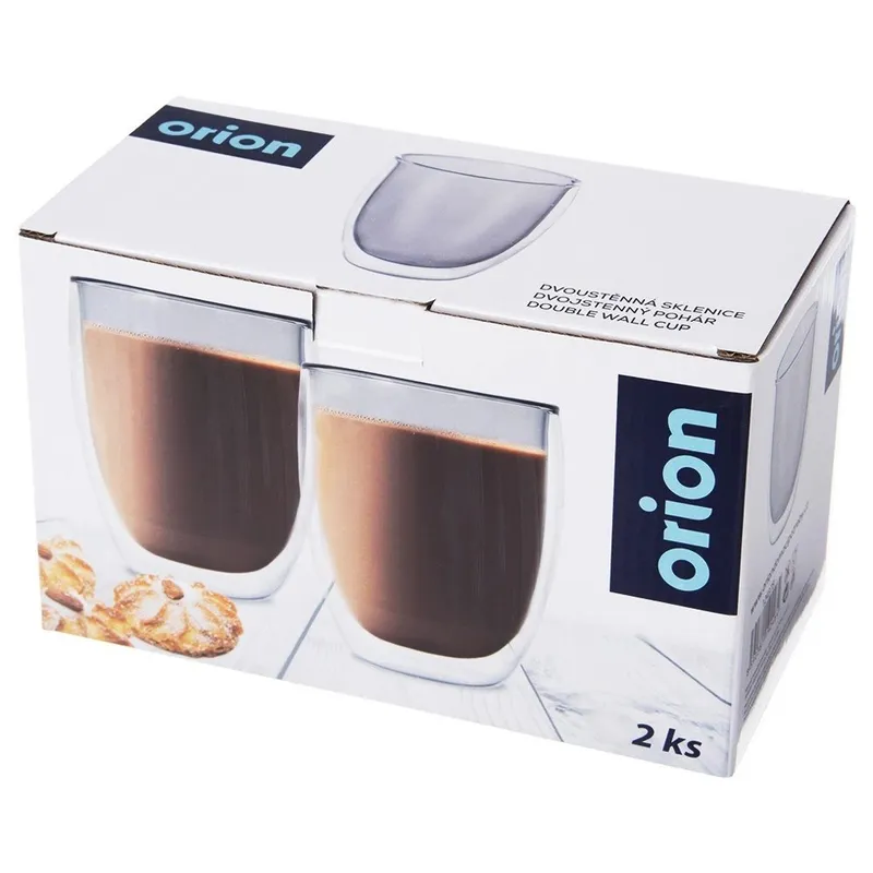 Szklanki Termiczne Latte Zestaw 2 szt. 370 ml Podwójna Ścianka MEBLIVA