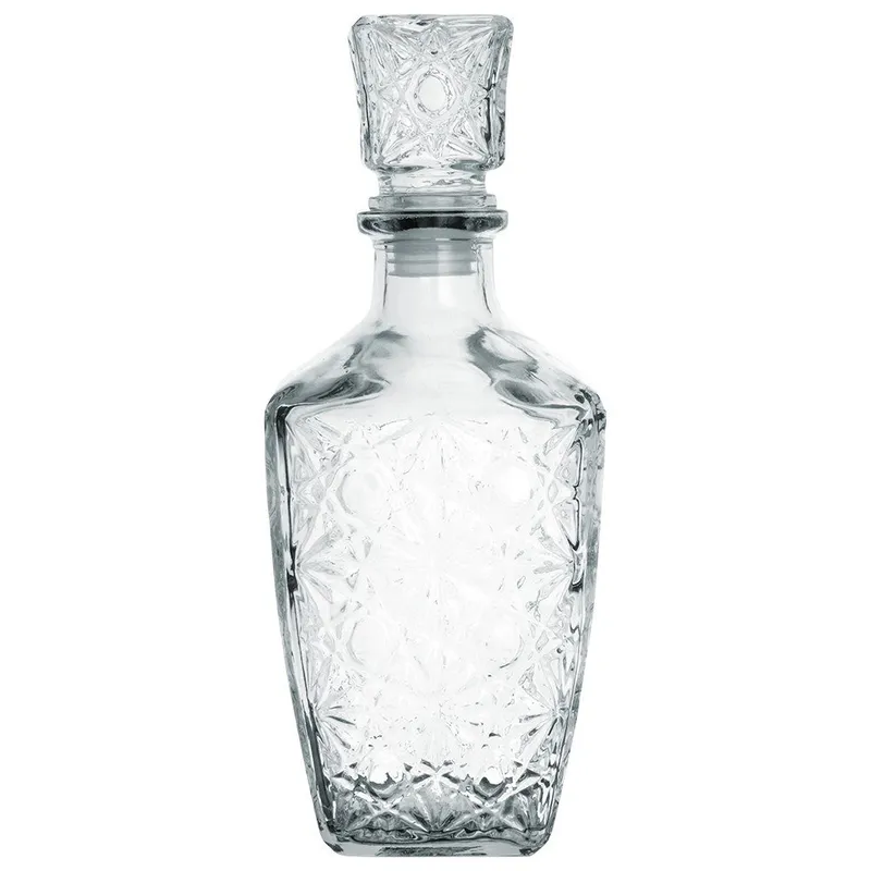 Karafka Do Whisky EXCELLENT Szklana 830 ml Zdobiona Korek Prezent MEBLIVA