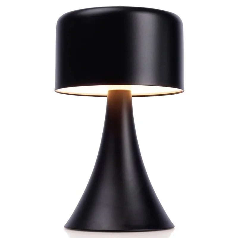 Lampka Nocna LED Metalowa Bezprzewodowa Stołowa Solidna MEBLIVA - Czarna