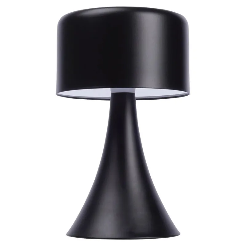 Lampka Nocna LED Metalowa Bezprzewodowa Stołowa Solidna MEBLIVA - Czarna