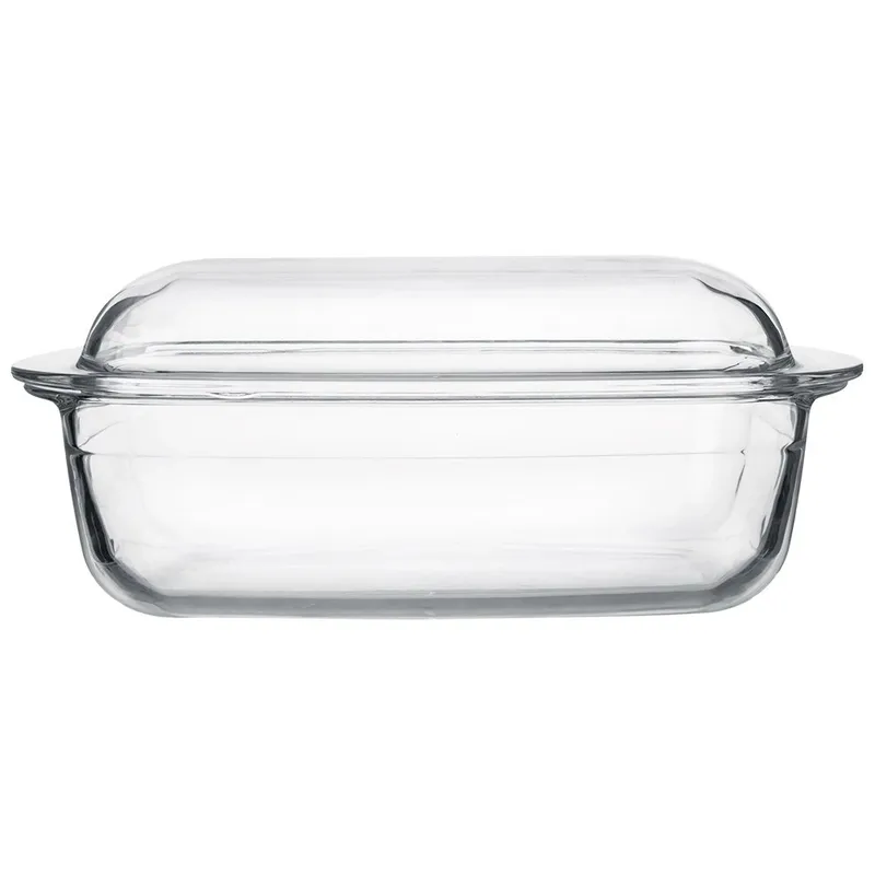 Naczynie Żaroodporne Z Pokrywką Do Piekarnika Szklane 32,5x19x13 cm MEBLIVA