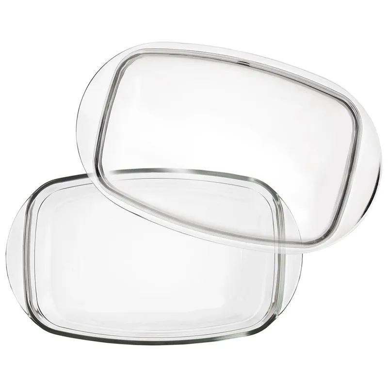 Naczynie Żaroodporne Z Pokrywką Do Piekarnika Szklane 32,5x19x13 cm MEBLIVA