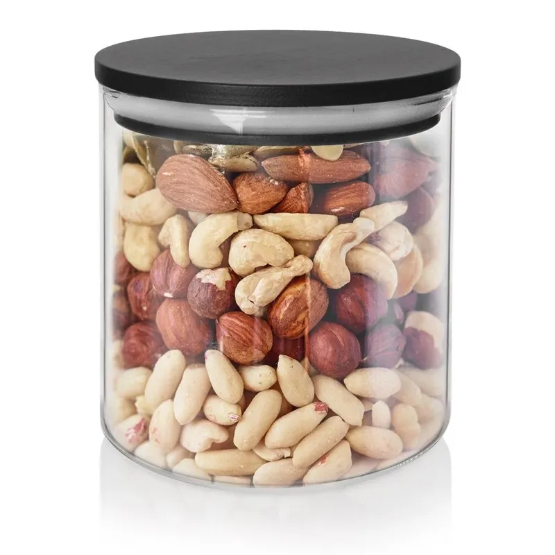 Pojemnik Szklany Sypkie Produkty 450 ml Z Uszczelką 9 x 9 cm MEBLIVA