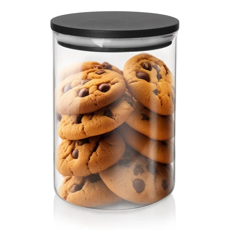 Pojemnik Szklany Sypkie Produkty 600 ml Z Uszczelką 12 x 9 cm MEBLIVA
