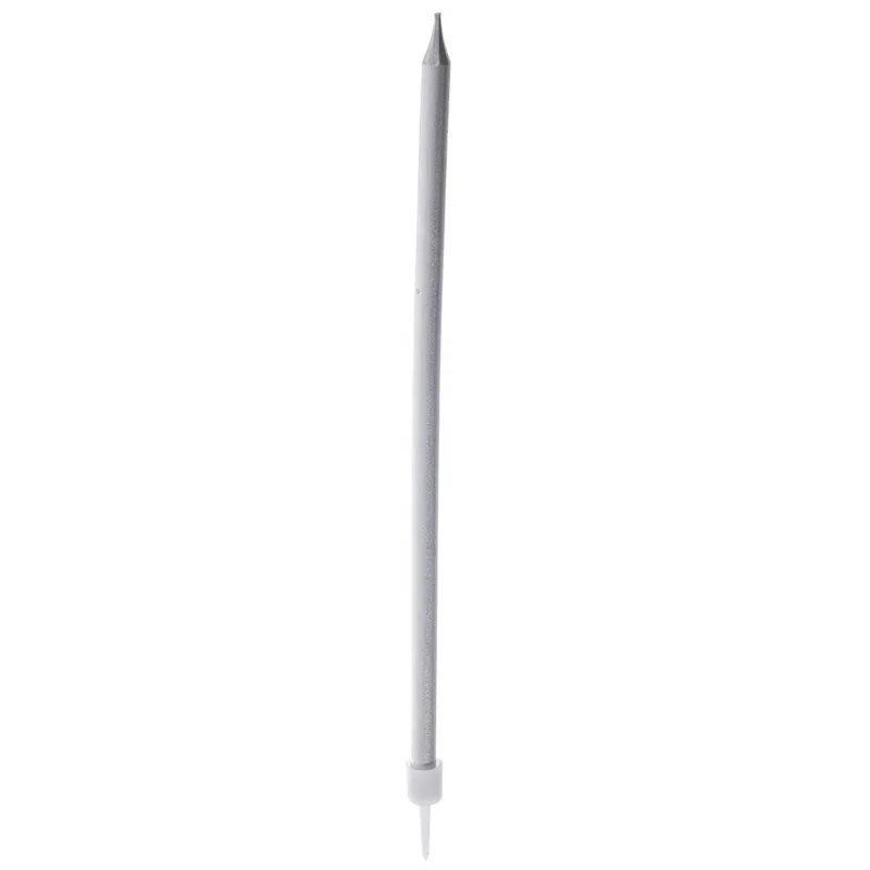Świeczki Do Tortu Długie 12 szt. 14,5 cm Z Podstawkami MOVEMANIA - Srebrne