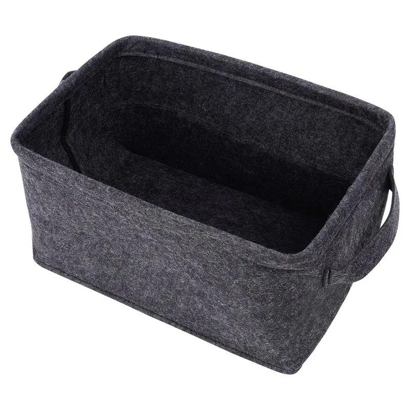 Koszyk Do Przechowywania Filcowy Składany 36 x 27 x 20 MEBLIVA - Czarny