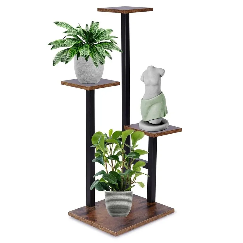 Kwietnik Stojak Na Kwiaty 4-POZIOMOWY Kaskada Metalowy Loft 84 cm GARDIVA
