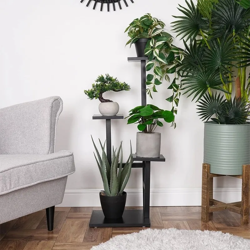 Kwietnik Stojak Na Kwiaty 4-POZIOMOWY Kaskada Metalowy Loft 84 cm GARDIVA