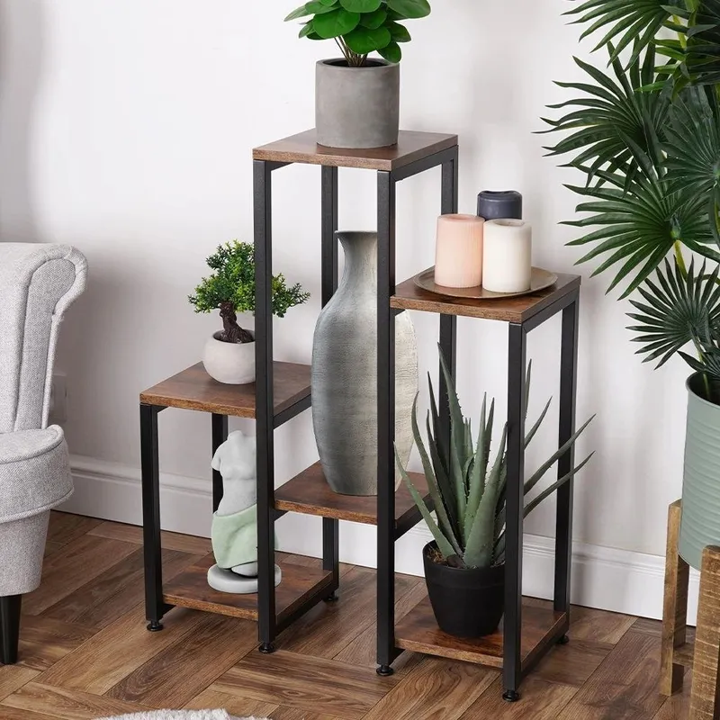 Kwietnik Stojak Na Kwiaty 6-POZIOMOWY Kaskada Metalowy Loft 80 cm GARDIVA