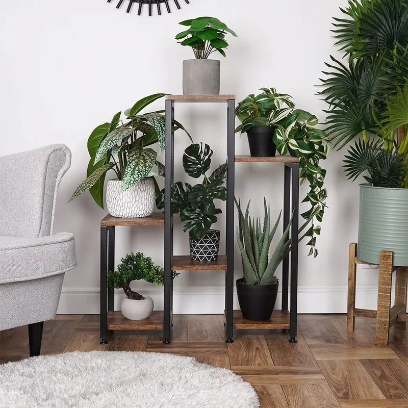Kwietnik Stojak Na Kwiaty 6-POZIOMOWY Kaskada Metalowy Loft 80 cm GARDIVA
