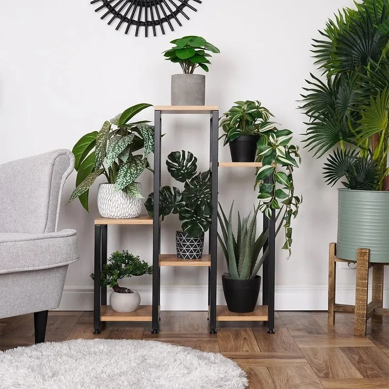 Kwietnik Stojak Na Kwiaty 6-POZIOMOWY Kaskada Metalowy Loft 80 cm GARDIVA