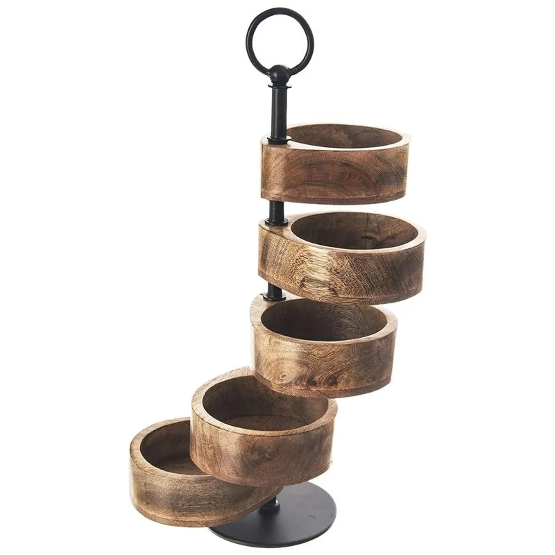 Patera 5-POZIOMOWA Piętrowa Drewniana Obrotowa 18,5 x 12,5 x 44,5 MEBLIVA