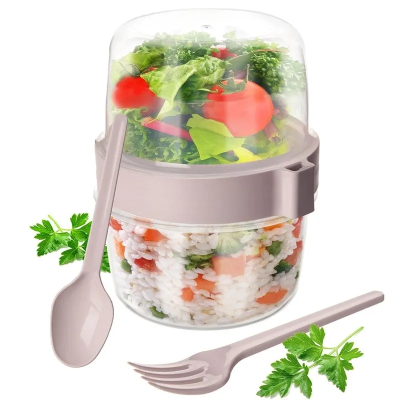 Kubek Pojemnik Na Jogurt Musli Lunchbo X 370 ml Z Łyżeczką 13,5 cm MEBLIVA
