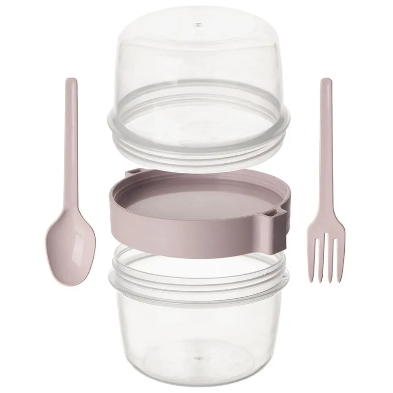 Kubek Pojemnik Na Jogurt Musli Lunchbo X 370 ml Z Łyżeczką 13,5 cm MEBLIVA