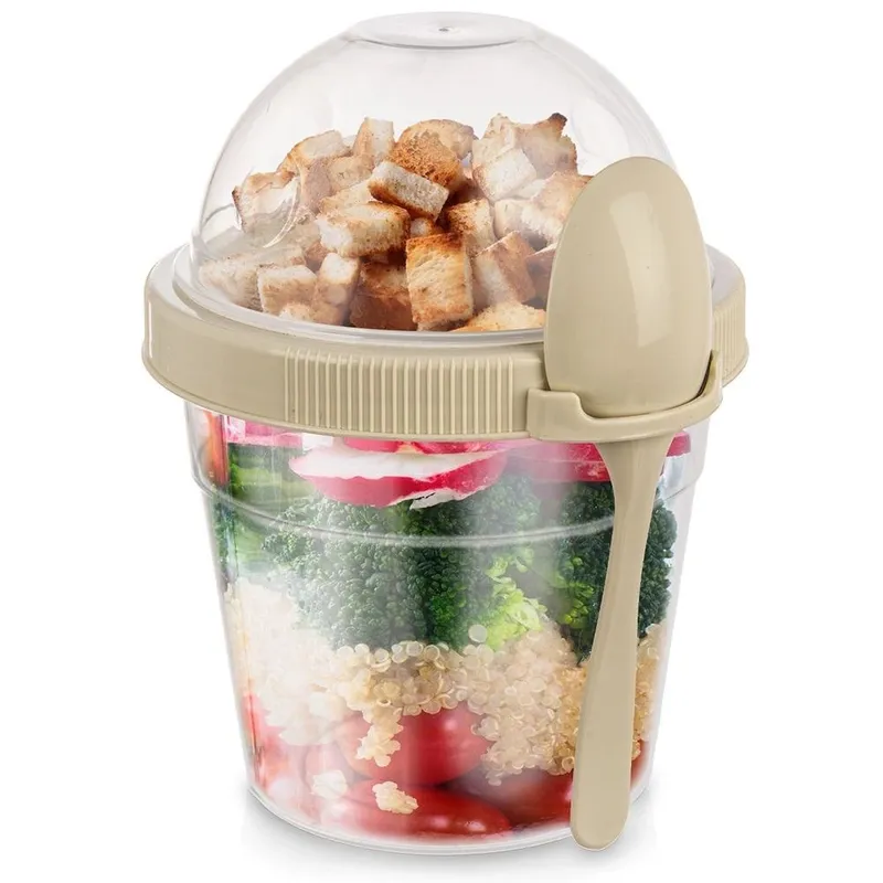 Kubek Pojemnik Na Jogurt Musli Lunchbo X 400 ml Z Łyżeczką 13,5 cm MEBLIVA