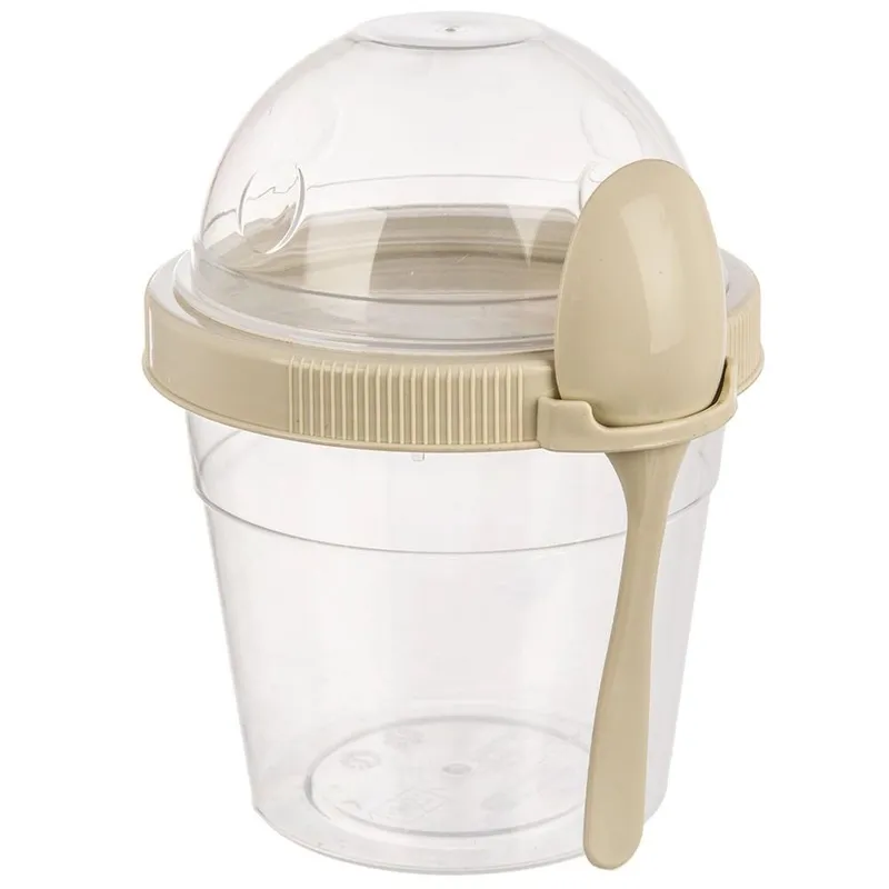 Kubek Pojemnik Na Jogurt Musli Lunchbo X 400 ml Z Łyżeczką 13,5 cm MEBLIVA