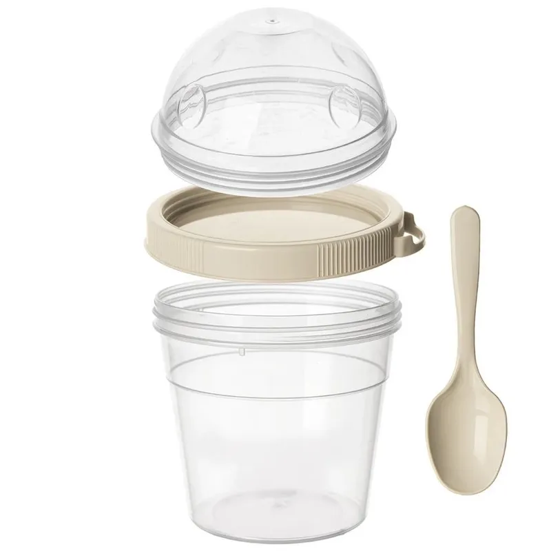Kubek Pojemnik Na Jogurt Musli Lunchbo X 400 ml Z Łyżeczką 13,5 cm MEBLIVA