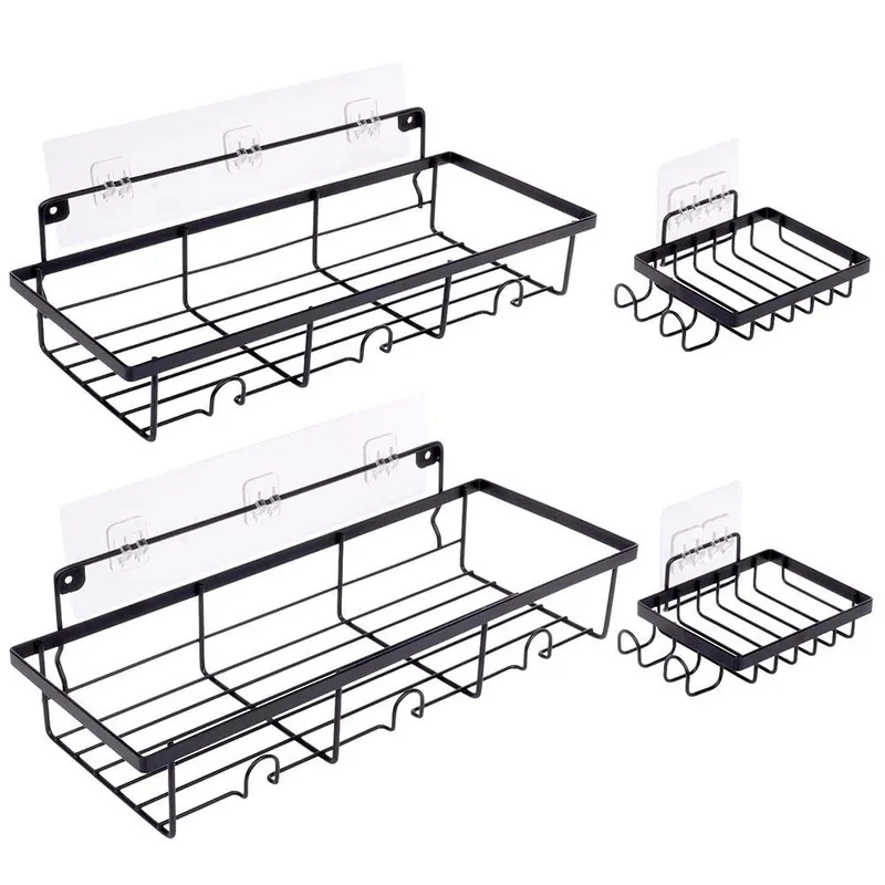Zestaw Półka Łazienkowa Pod Prysznic Metalowa Wisząca Loft 4 szt. MEBLIVA