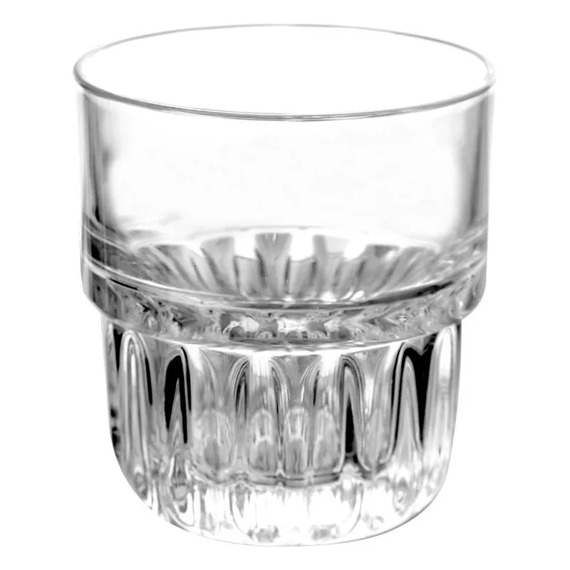 Szklanka Do Napojów Wody Sztaplowana Żłobione Dno 200 ml MEBLIVA