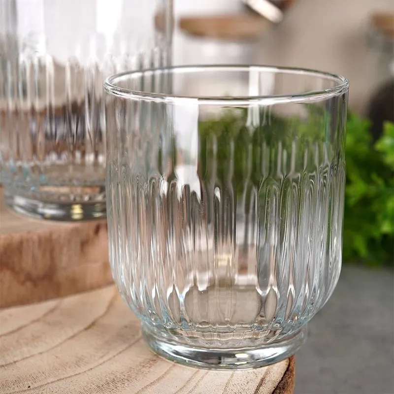 Szklanki Zestaw 6 szt. 300 ml Do Whisky Zdobione Do Zmywarki MEBLIVA