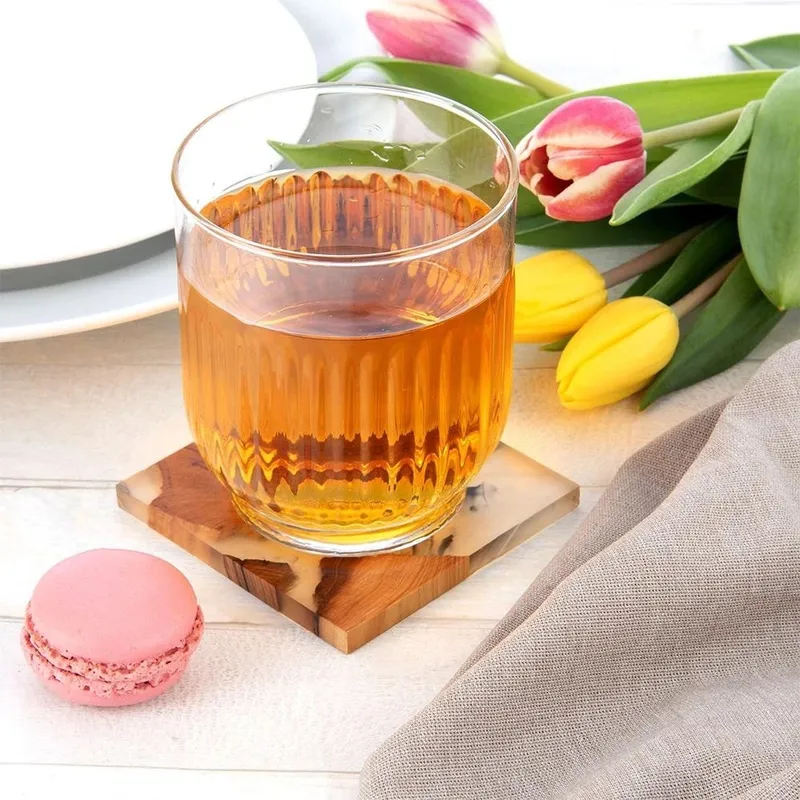 Szklanki Zestaw 6 szt. 300 ml Do Whisky Zdobione Do Zmywarki MEBLIVA