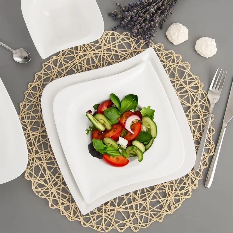 Talerz Deserowy Porcelanowy Dekoracyjny Ozdobny Elegancki MEBLIVA