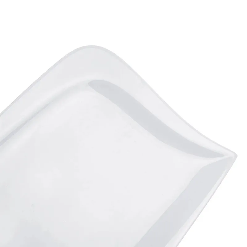 Talerz Do Serwowania Podawania Porcelanowy Ozdobny 28x18 cm MEBLIVA - Biały