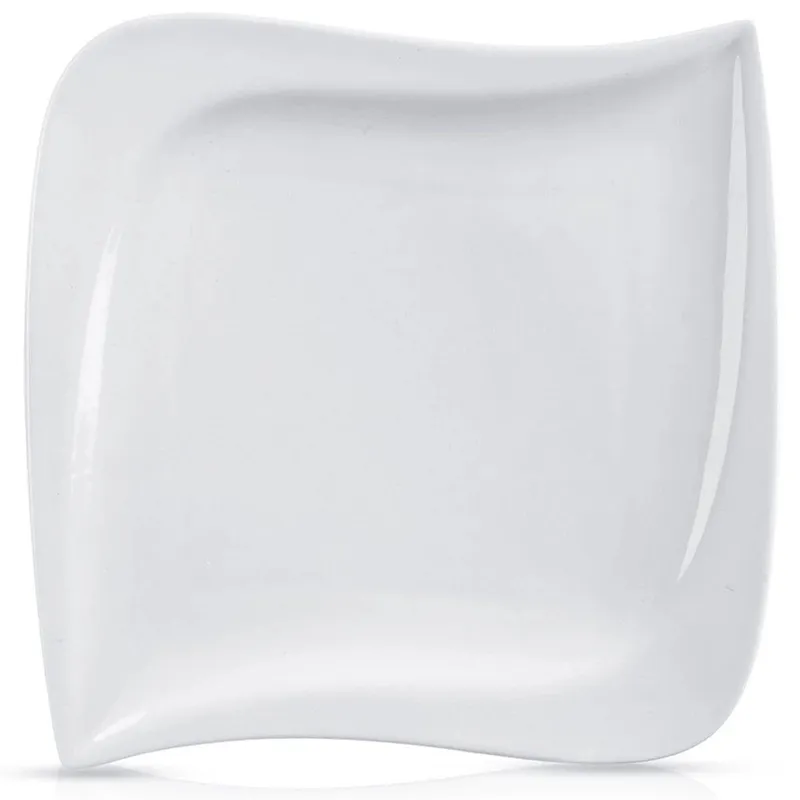 Talerz Obiadowy Płytki Porcelanowy Dekoracyjny Ozdobny 25 x 25 cm MEBLIVA