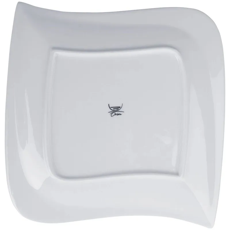 Talerz Obiadowy Płytki Porcelanowy Dekoracyjny Ozdobny 25 x 25 cm MEBLIVA