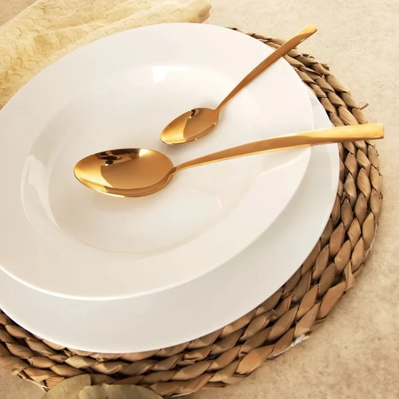 Talerz Obiadowy Płytki Porcelanowy MONA 27 cm Zmywarka MEBLIVA - Biały